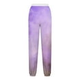 thumbnail image 3 of USNSM Casual Drawstring Sweatpants for Women High Waisted Loose Joggers Pants Trendy Color Gradient Yoga Gym Trousers Purple S, 3 of 4