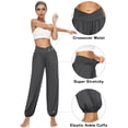 thumbnail image 5 of Hwmodou Female Pants Solid Color High Waisted Straight Leg Harem With Pockets Pajamas Casual Loose Sweat Slacks Dailywear Gym Trousers For Woman, 5 of 7