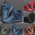 thumbnail image 4 of NOKIO Antique Women'S Autumn Ankle Boots Women's Vintage Ankle Boots Arch Support Shoes For Women With Side Zipper Flat Ankle Boots Women Women'S Casual Chic Ankle Booties, 4 of 5
