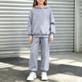 thumbnail image 2 of Enjoytime Girls Two Piece Set Long Sleeve Hooded Sweatshirt Pockets Sweatpants Outfits Fall Winter Soft Casual Sweatsuit Sets, 2 of 7
