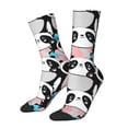 thumbnail image 1 of Balery Panda Cute Pink Hearts Calcetas Largas con Estampado para Hombre y Mujer – Suaves y Transpirables, Talla Única (US 5-11), 1 of 6