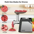 thumbnail image 2 of MULISOFT Meat Grinder, 2500W Electric Meat Grinders for Home Use, with Sausage Maker & Kubbe Kit, Heavy Duty, 2 of 8