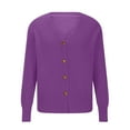 thumbnail image 6 of HTNBO Women's Cardigan Sweaters Open Front V Neck Button Down Sweater Long Sleeve Knitted Solid Casual Sweater Coat, 6 of 6