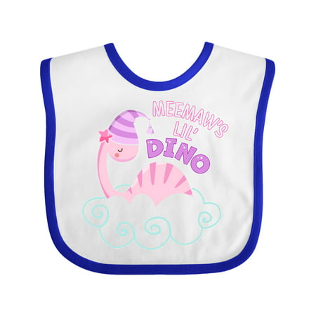 

Inktastic Meemaw s Lil Dino with Cute Pink Baby Dinosaur Gift Baby Boy or Baby Girl Bib