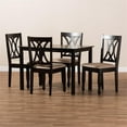 thumbnail image 4 of Bowery Hill 5-Piece Wood Dining Set in Sand and Espresso Brown, 4 of 5