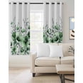 thumbnail image 2 of Green Blooms Floral Blackout Curtains 63 Inches Long, Farmhouse Spring Flowers Botanical Thermal Insulated Black Out Curtains, Darkening Window Curtain Drapes for Bedroom Living Room 52"x63" 2 Panels, 2 of 9