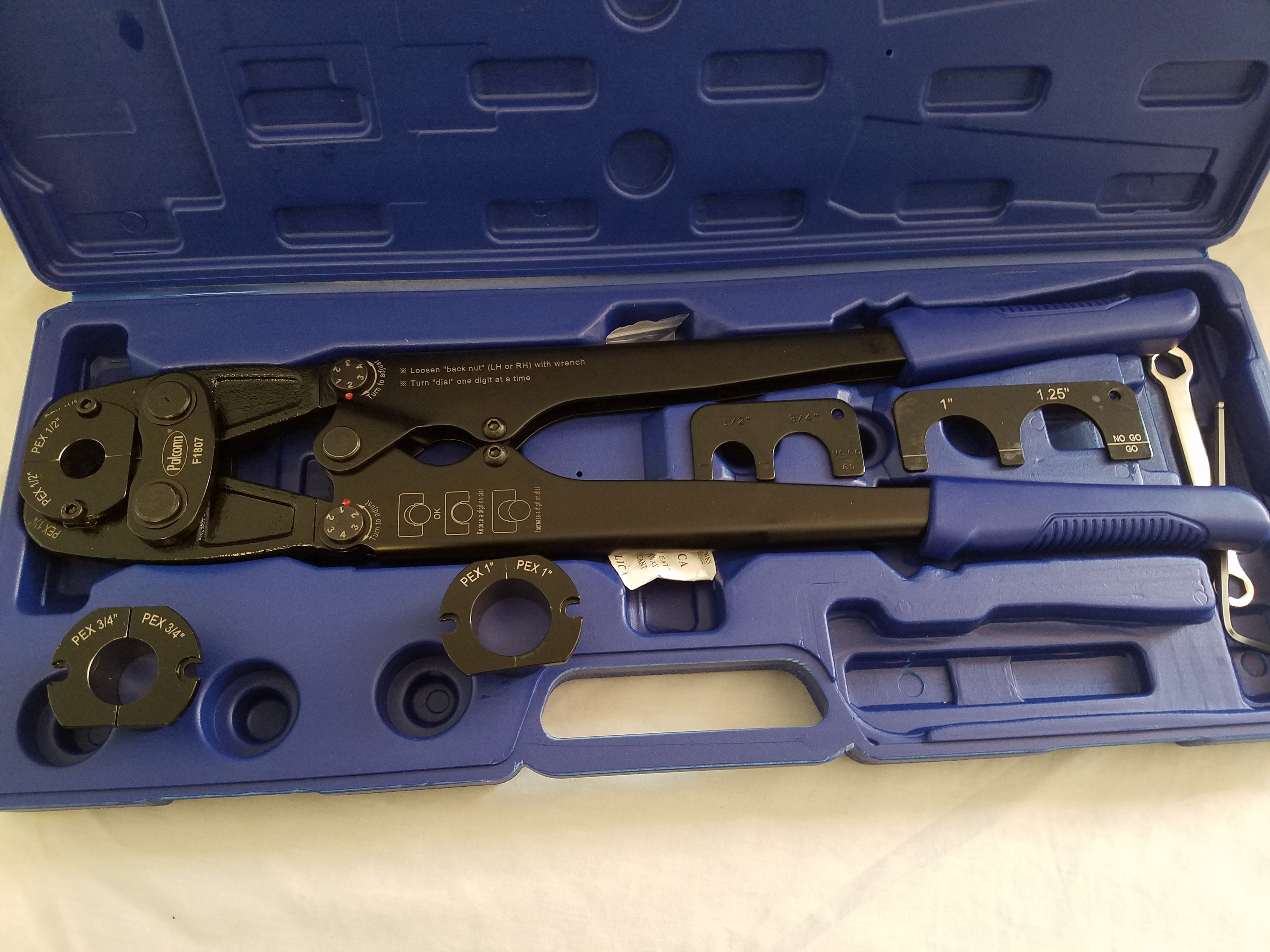 1/2", 3/4", 1", and 1 1/4" Pex crimp Multi-Tool