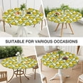 thumbnail image 7 of Yellow Lemon Fruit Clusters White Pattern Round Fitted Tablecloth with Elastic Edge,Dining Table Cover Waterproof,Outdoor Round Tablecloth for Camping,Dining,Indoor and Outdoor, 7 of 7