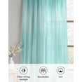 thumbnail image 6 of Turquoise Sheer Curtains 84 Inch Length 2 Panels Set for Living Room/Bedroom, Modern Abstract Art Ombre Striped Kitchen Curtains Grommet Semi-Sheer Curtains Drapes Voile Window Treatments 52"x84"x2, 6 of 7