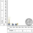 thumbnail image 5 of Gem Stone King 18K Yellow Gold Plated Silver Pendant and Earrings Jewelry Set Persian Blue and White Moissanite (2.45 Cttw), 5 of 5