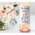thumbnail image 2 of ● SET of 6 ● GENDER NEUTRAL Pregnancy Announcement Wine Labels - 2 Feet & 1 Little Heartbeat! Alternative to Pregnancy Announcement Cards, Pregnancy Reveal Wine Labels, Baby Feet, WATERPROOF, P100-6BF, 2 of 5