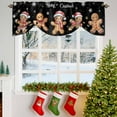 thumbnail image 3 of Christmas Tie Up Valances Curtain, Xmas Cute Gingerbread Man White Gold Winter Adjustable Rod Pocket Short Window Treatment Tie Up Curtains Valances for Kitchen Living Room Bathroom 42x18 In, 3 of 9