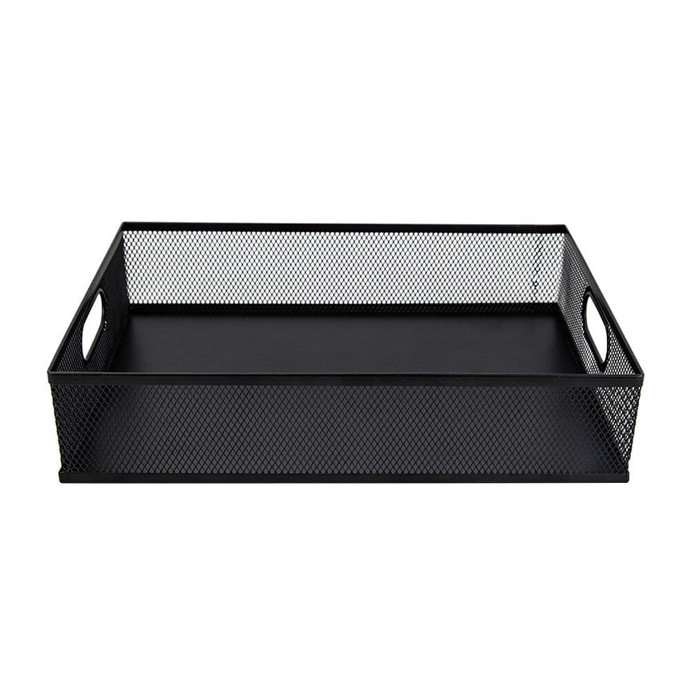 1pc Office Desktop Storage Box File Storage Basket Sundries Case (Black