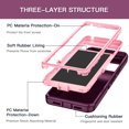 thumbnail image 3 of I-HONVA Compatible with iPhone Xs Max Case,3-Layer Military Grade Drop Protection Anti-Slip Bumper Rugged Shockproof Dustproof Protection Phone Case,Purple Pink, 3 of 7
