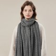 thumbnail image 3 of Bufanda de invierno Skymirror para mujer, cálida, de punto, gruesa, suave, elástica, con textura retorcida, ancha, larga, de color sólido, elástica, resistente al viento, para el cuello, para parejas, 3 of 8