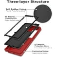thumbnail image 4 of Entronix Heavy Duty Case Designed for Samsung Galaxy S21 Ultra Shockproof Triple Layer Rugged Case (Red), 4 of 7
