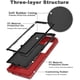thumbnail image 4 of Entronix Funda Resistente para Galaxy S21 Ultra, Triple Capa, Resistente a Golpes y Anticaídas, Color Rojo, 4 of 7