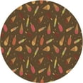 thumbnail image 1 of Ahgly Company Indoor Round Patterned Blood Red Brown Area Rugs, 5' Round, 1 of 6