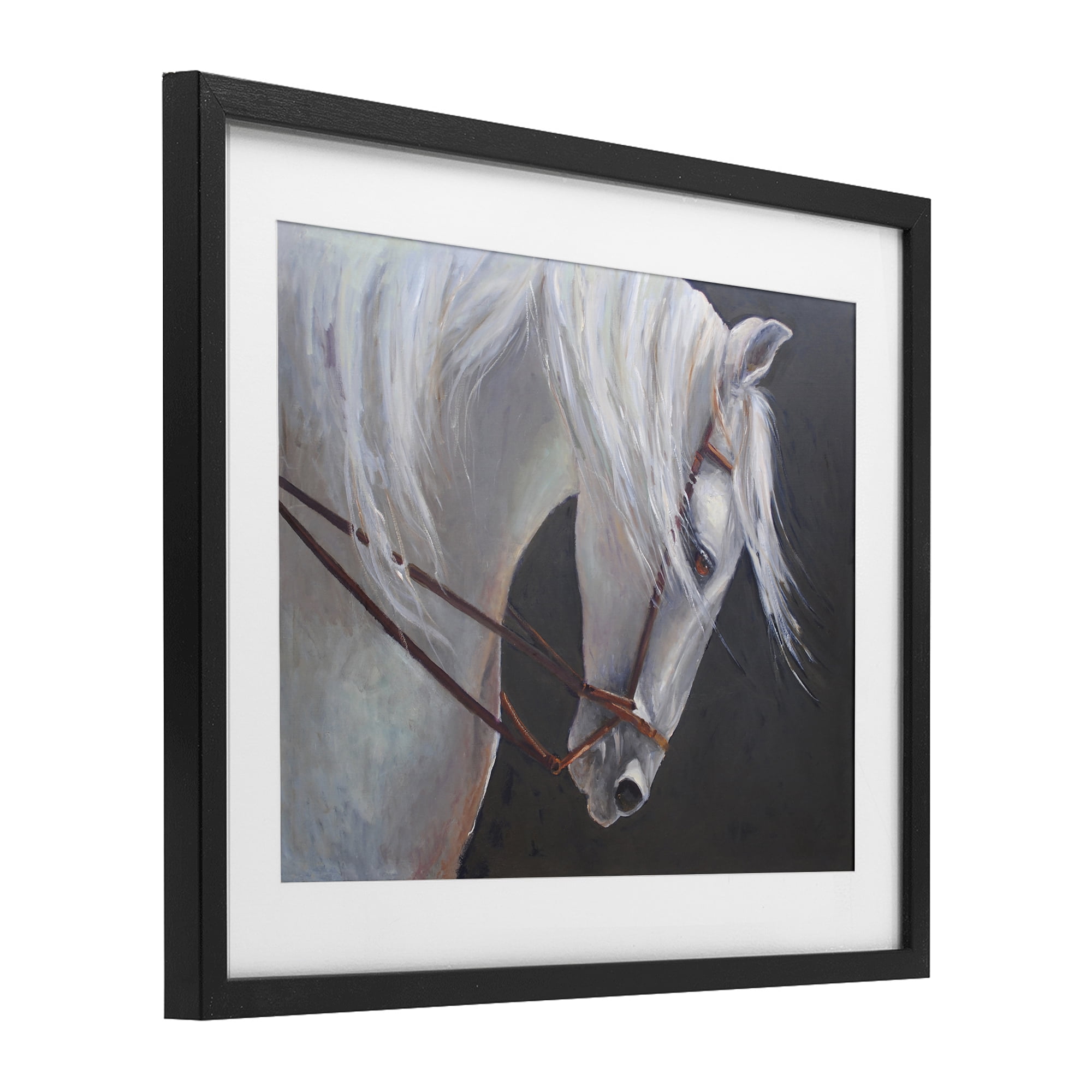 Stupell Industries Majestic White Mare Black Framed Print Under Glass, design by Jadei Graphics