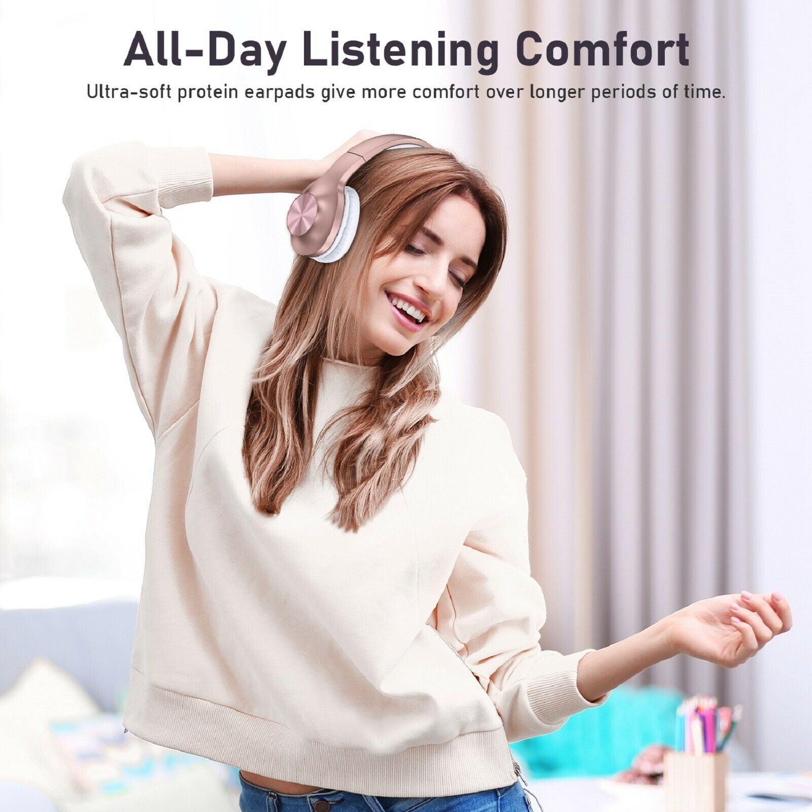 Wireless Headphones for Samsung Galaxy Tab A 8.0" (2017)/Tab A 8.0" (2018)/A8 10.5" (2021) - Foldable Headset w Mic Hands-free Earphones Earbuds Over Ear