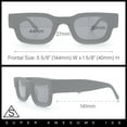 thumbnail image 3 of Small Thick Beveled Horn Rim Rectangle Plastic Mod Fashion Sunglasses All Black, 3 of 7