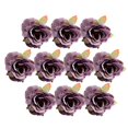 thumbnail image 2 of 10 piezas 5 cm / 2 pulgadas Cabezas de flores artificiales Cabezas de rosas de seda para pinzas para el cabello de flores de boda Luz púrpura Soledad Cabezas de flores artificiales, 2 of 10