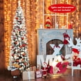 thumbnail image 4 of Gymax 7.5ft Snow Flocked Pencil Christmas Tree Artificial Pine Tree w/ Metal Stand, 4 of 10