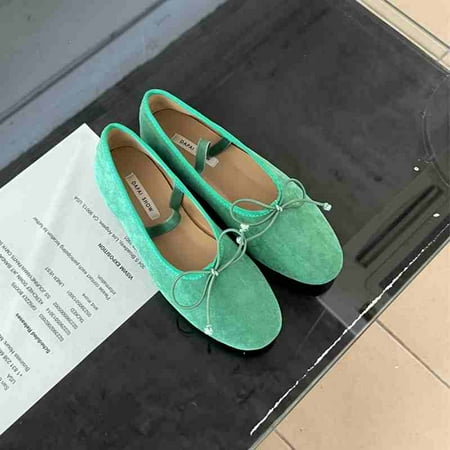 Mary Jane Flats Women Luxury Designer Genuine Leather White Red Designer Ballet Shoes Girl 2024 Sweet Match Skirt