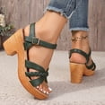 thumbnail image 7 of Bkhluea Women Braided Strap Block Heel Sandals Comfortable Footwear For Party Daily Casual Outdoor Activities, 7 of 7