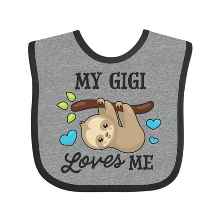 

Inktastic My Gigi Loves Me with Sloth and Hearts Gift Baby Boy or Baby Girl Bib