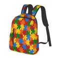 thumbnail image 2 of Colorful Puzzle Autism Awareness Backpack Casual Shoulder Daypack Lightweight Travel Backpack For Men Women, 2 of 5