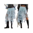 thumbnail image 2 of Michellecmm Women Sheer Tulle Skirt Casual Summer Irregular Layered Ruffled Elastic Skirt for Beach Vacation Club Streetwear, 2 of 7