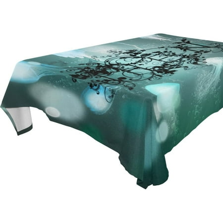 

POPCreation Jellyfish And Text Art Tablecloth 60x84 inches