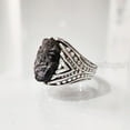 thumbnail image 3 of Rough Black Tourmaline Mans Ring, Natural Black Tourmaline, Silver Jewelry, 925 Silver Ring, Birthday Gift, Heavy Mens Ring, Arabic Design, Ottoman Style Ring, Christmas, Turkey Mens Signet Ring, 3 of 7