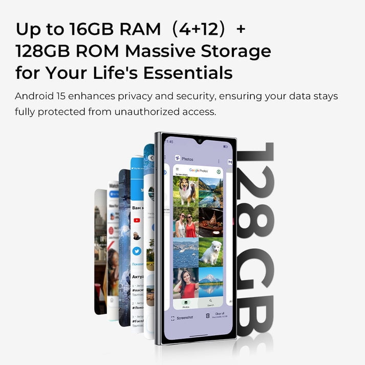 OUKITEL C62 Cell Phone Unlocked-16GB+128GB/TF 1TB Smartphone, 6.88