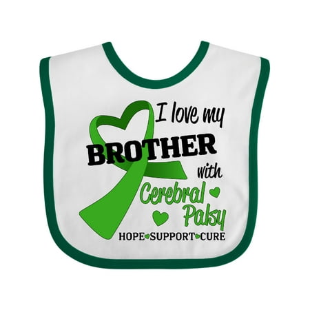 

Inktastic I Love My Brother Heart Cerebral Palsy Hope Support Cure Gift Baby Boy or Baby Girl Bib