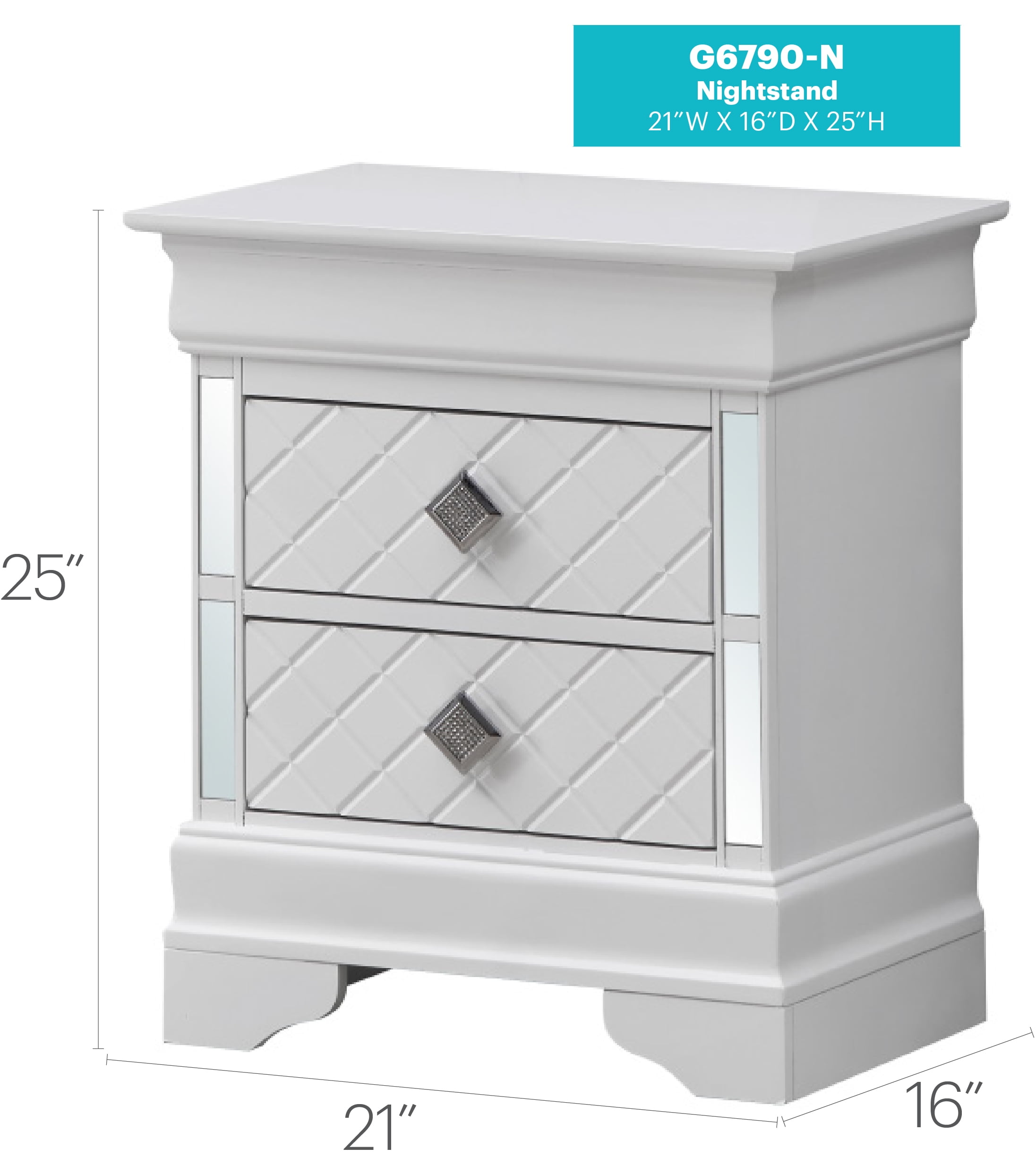 Glory Furniture Verona Nightstand in White Color