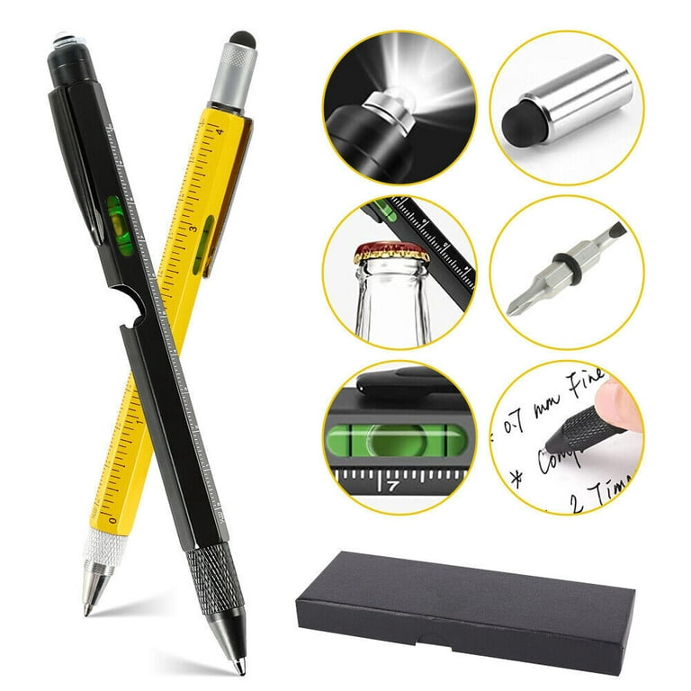 2 Pack 9 IN 1 Multifunktions Kugelschreiber Multitool-Stift-Set Multi-Tool- Stift 