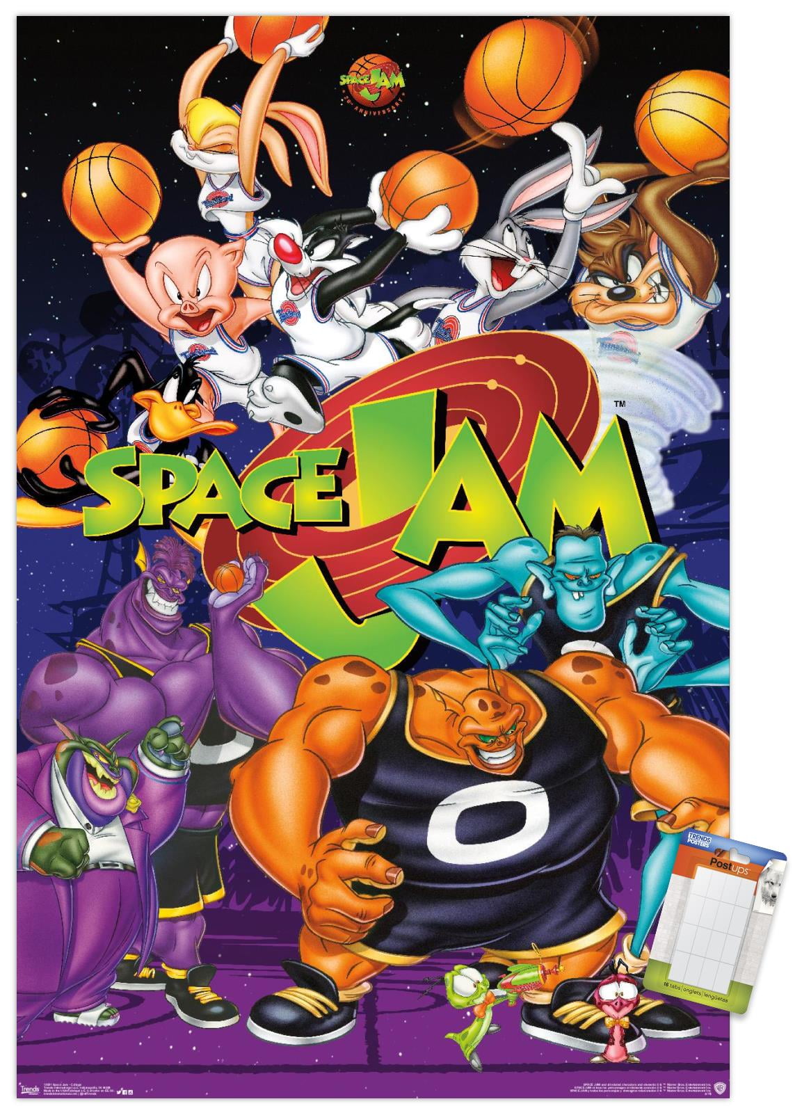 Looney Tunes Space Jam Collage Premium Poster and Poster Mount