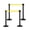 Water-Refillable Base | Yellow Rope | 4-Pack, variant on Kojooin Retractable Safety Belt Post, Heavy-Duty Crowd Control Post with Weighted Rubber Base, Easy To Assemble
