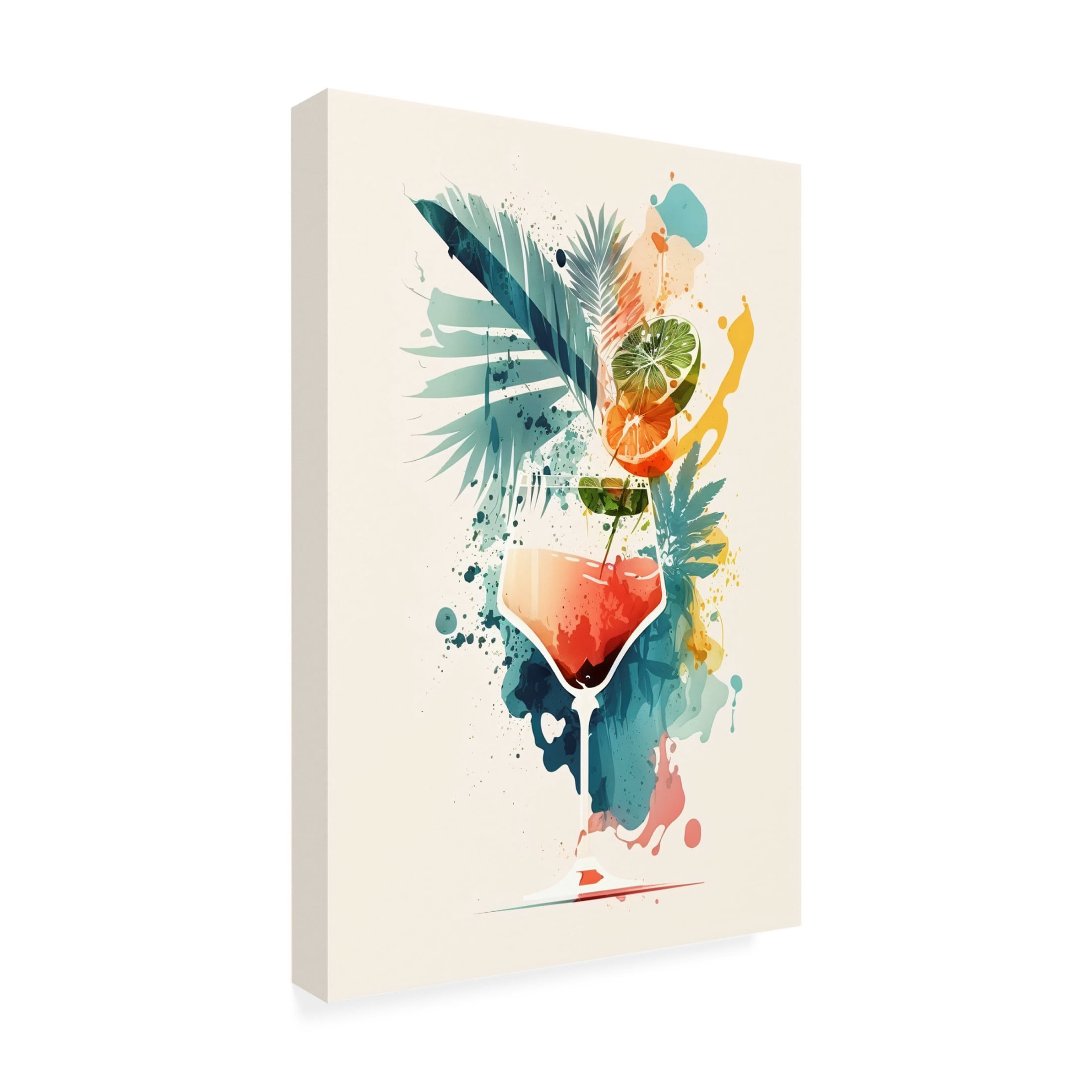 Canvas Wall Art - Ray Heere 'Mid Century Cocktails And Drinks 23' Wall Art for Living Room, Bedroom, or Office Décor by Trademark Fine Art - 16 x 24 Inches
