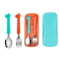 thumbnail image 1 of Juego portátil de cuchara y tenedor de acero inoxidable de calidad alimentaria 304 para niños 4 Uds., 1 of 5