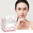 thumbnail image 1 of Toallitas limpiadoras faciales desechables en caja de algodón suave, absorbentes y espesas, toallitas desmaquillantes, 50 toallitas., 1 of 5