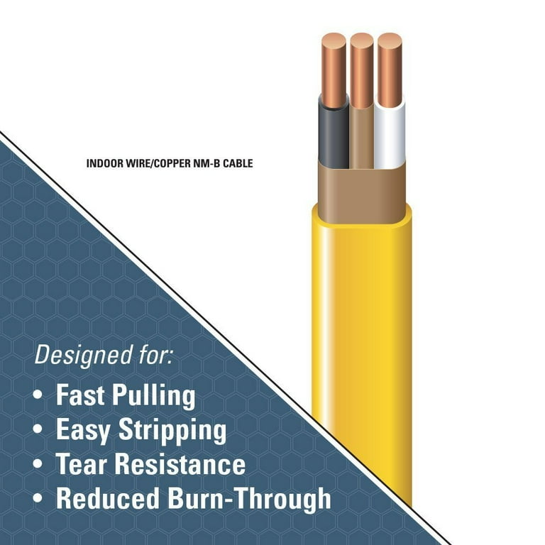 Southwire House Electric Cable, 14/2 Romex SIMpull, 15' Copper