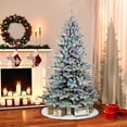 thumbnail image 2 of Pre-Lit 7.5' Flocked Bennington Fir Artificial Christmas Tree with 400 Multi-Finction RGB LED Lights with remote, Green, 2 of 3