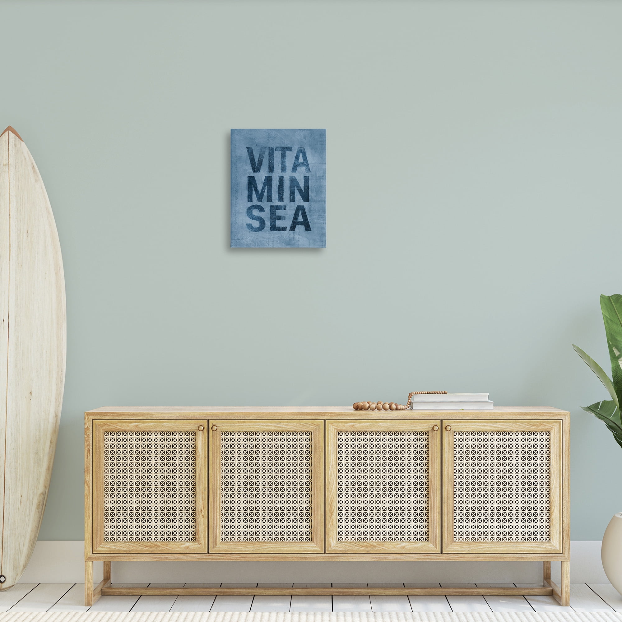Stupell Industries Vitamin Sea Phrase Nature Painting Gallery Wrapped Canvas Art Print Wall Art, 16 x 20