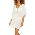 thumbnail image 2 of Bleu By Rod Beattie Women's Metallic Caftan Cover Up Swimsuit White Size Medium, 2 of 4