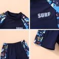 thumbnail image 5 of Tiny Cutey Toddler Boys Swimsuit Baby Long Sleeve Top Shorts Trunks Bathing Suit Set Swimwear Outfit with Hat for 6-12 Months, 5 of 7