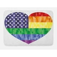 thumbnail image 1 of Pride Bath Mat, Big Heart Shape and American USA Flag Rainbow with Low Poly Art Effects Gay Rights, Non-Slip Plush Mat Bathroom Kitchen Laundry Room Decor, 29.5 X 17.5 Inches, Multicolor, Ambesonne, 1 of 2