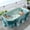 Blue, variant on Buric Foldable swimming pool for home use, easy to place and store large capacity pool, for yard, garden, patio. 118 inch